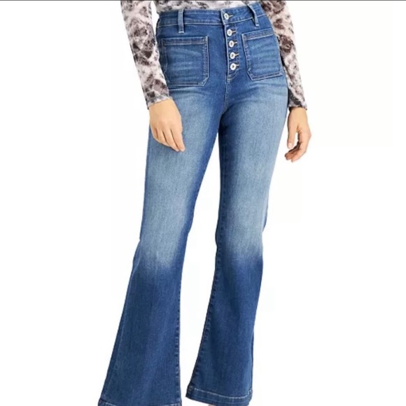 INC International Concepts High-Rise Button Fly Flare Jeans, Women’s Size 4 - Picture 6 of 7